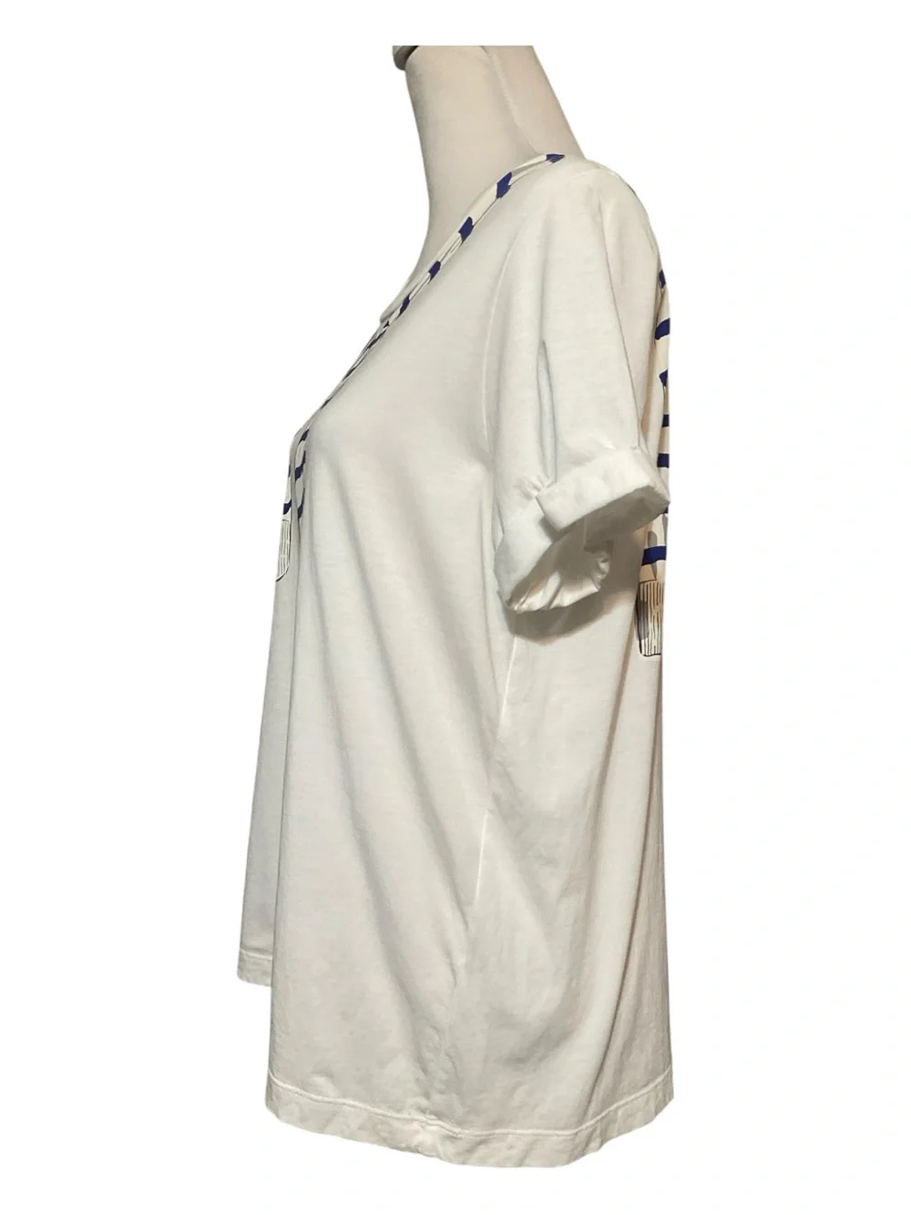 Kate Spade White Blue Broome Street Tromp L’Oeil T Size L